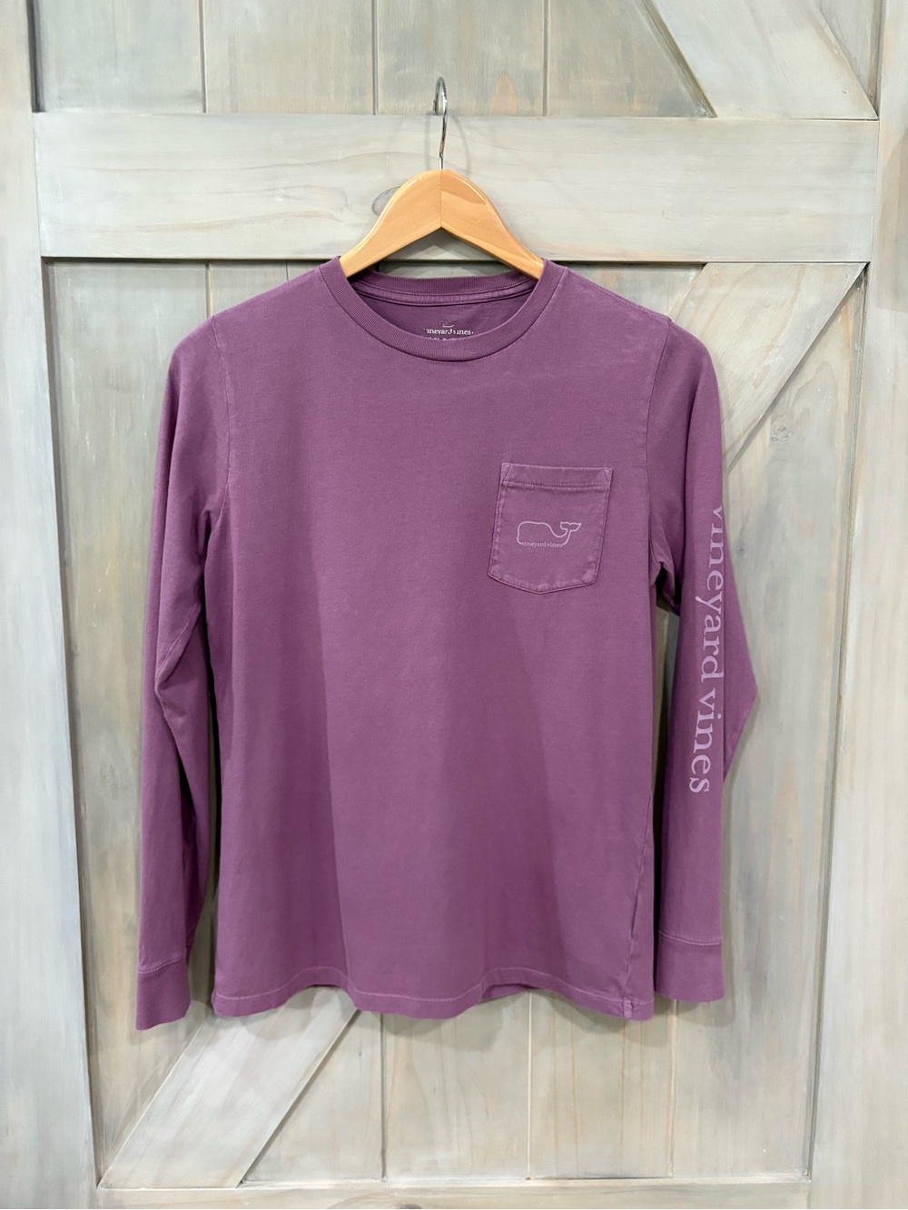 Kids Vineyard Vines Lavender/Purple Long-Sleeve Pocket Tee